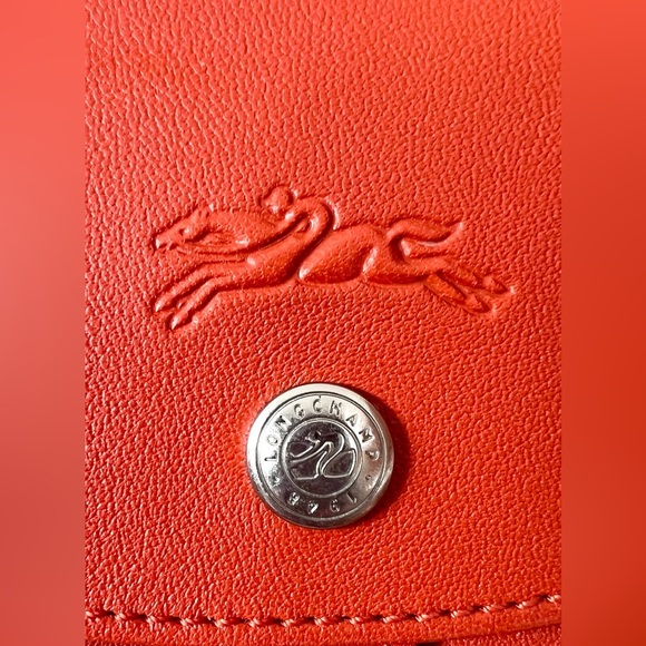 Longchamp Le Pliage Cuir Leather Backpack Terracotta  Dark Orange Red  NWOT - Picture 11 of 16